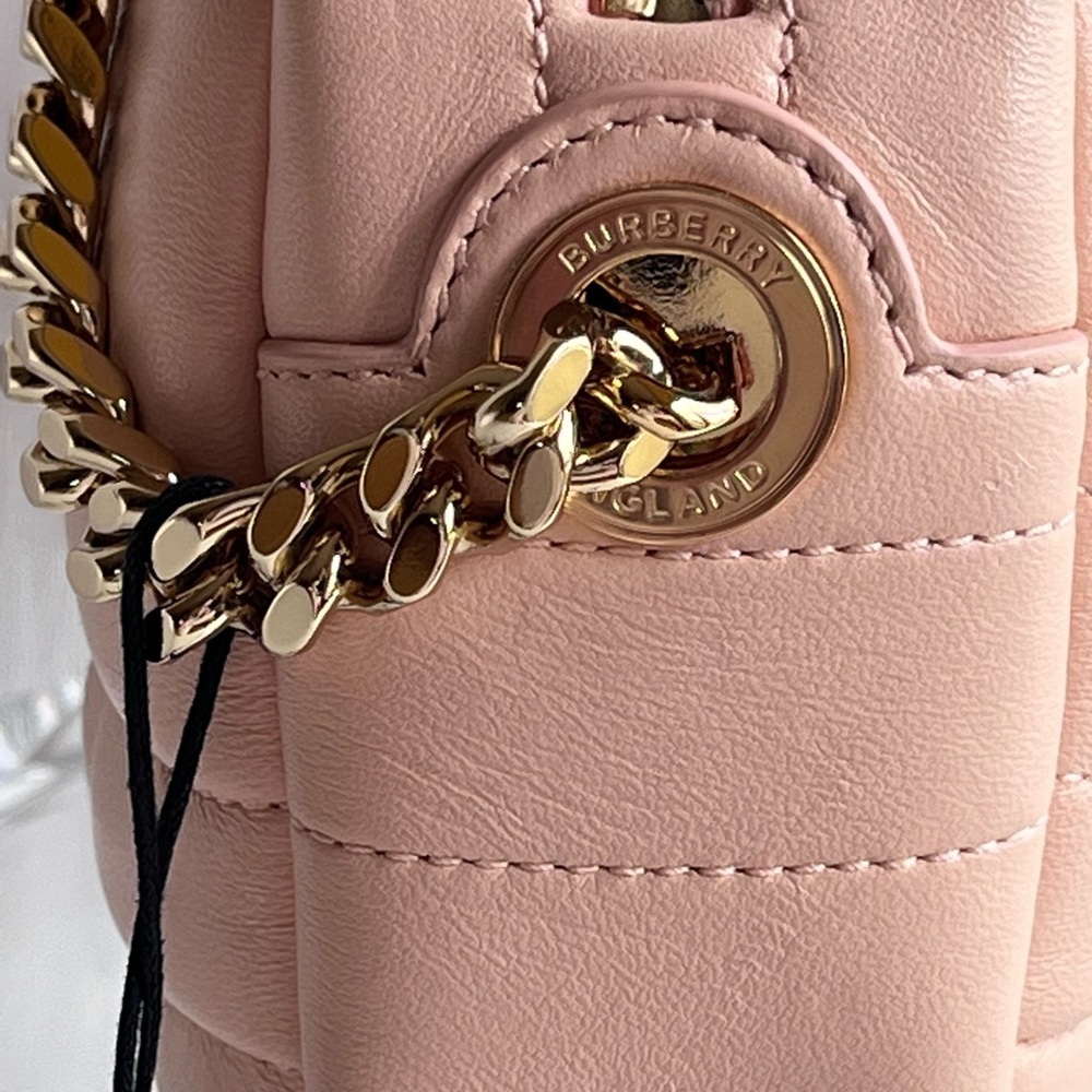 BURBERRY Mini Lola Quilted Leather Camera Bag Peach Pink - Picture 9 of 13